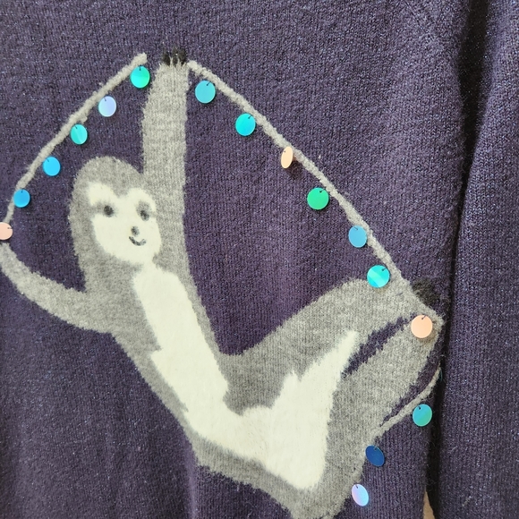 LC Lauren Conrad Christmas Sloth Sweater Women's Medium - Picture 2 of 5